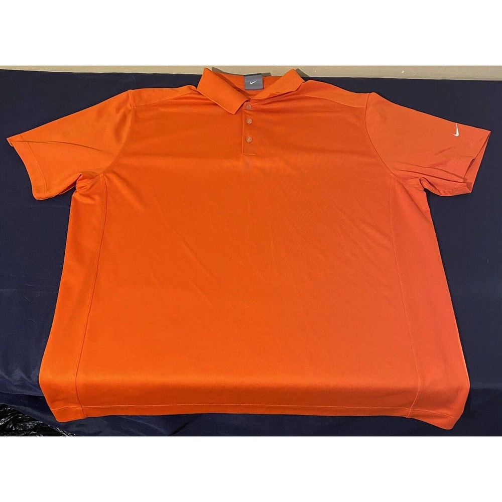 NIKE GOLF Polo Shirt DRI FIT Orange S/S Men's, 2XL 2X Large XXL